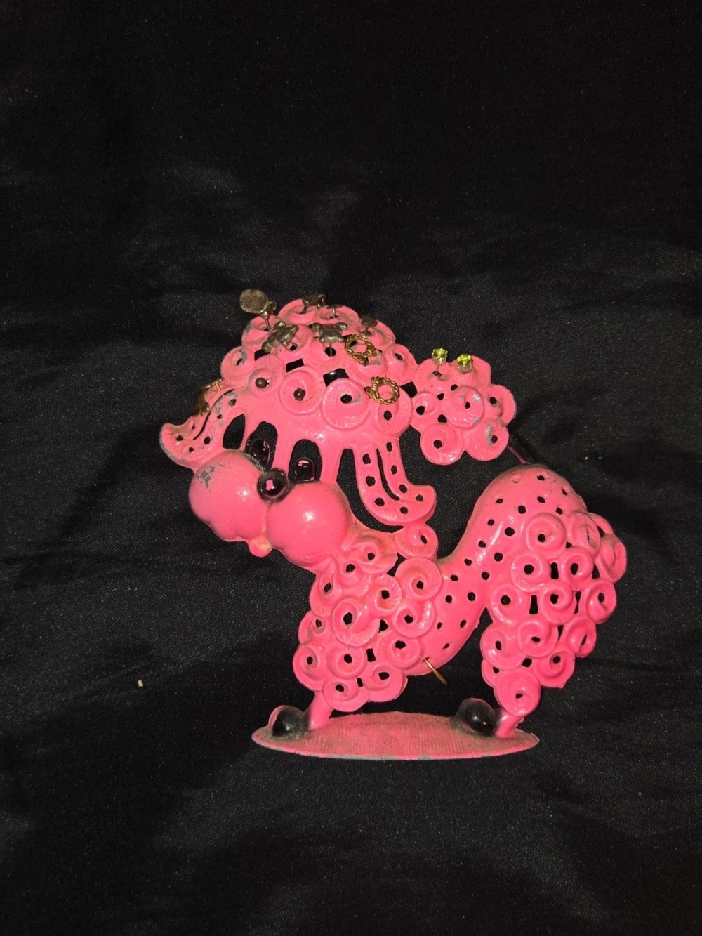 MCM Pink Metal Poodle Earring Organizer